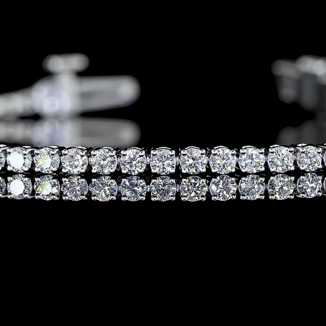 1.85 Cts 14k White Gold Round Shape Tennis Bracelet - Image 2