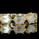 2.58 Cts 18k Yellow Gold Step Marquise Shape 7 Stones Eternity Band - Image 3