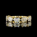 2.58 Cts 18k Yellow Gold Step Marquise Shape 7 Stones Eternity Band - Video