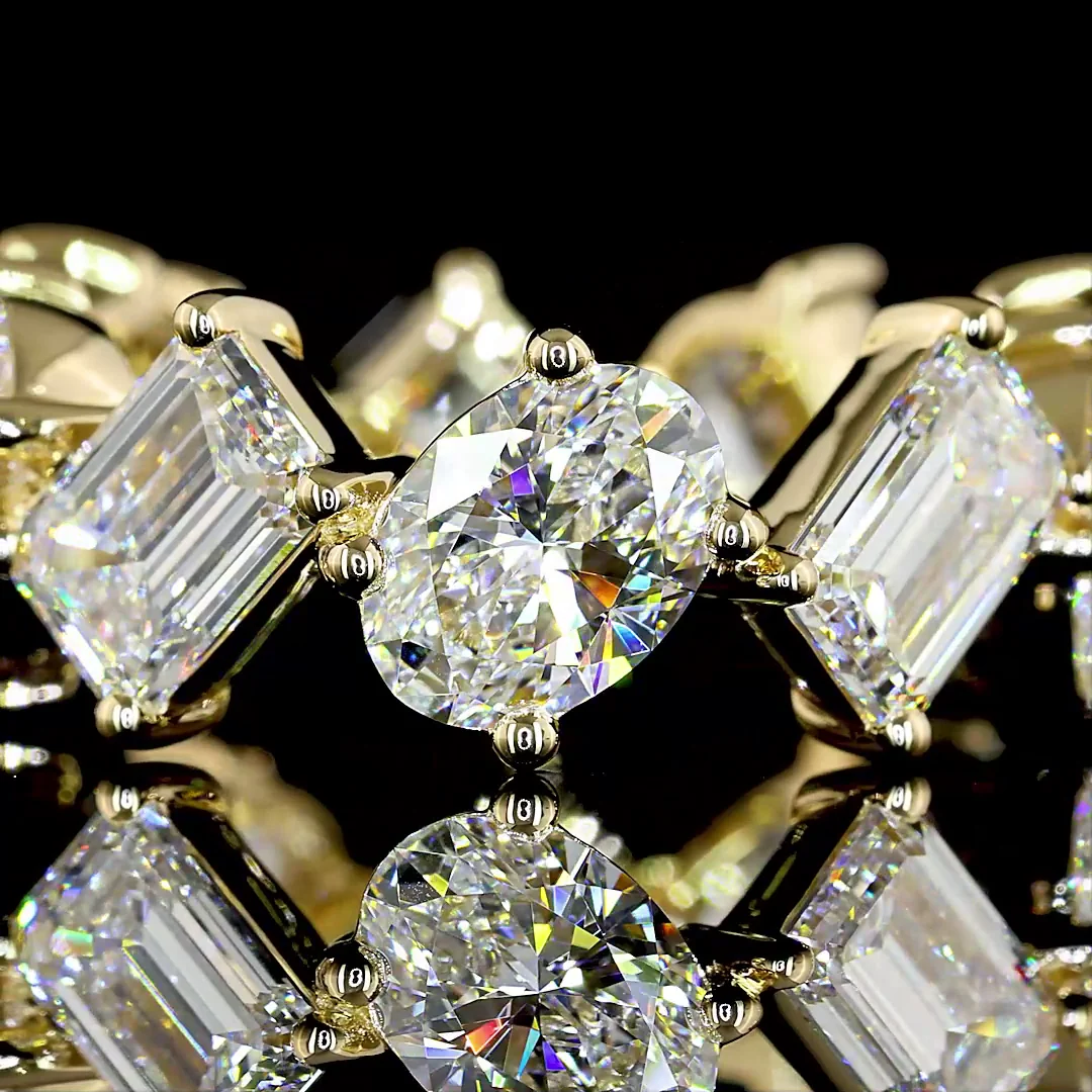 7.03 Cts 14k Yellow Gold Mix Shape Eternity Band Eternity Band - Image 3