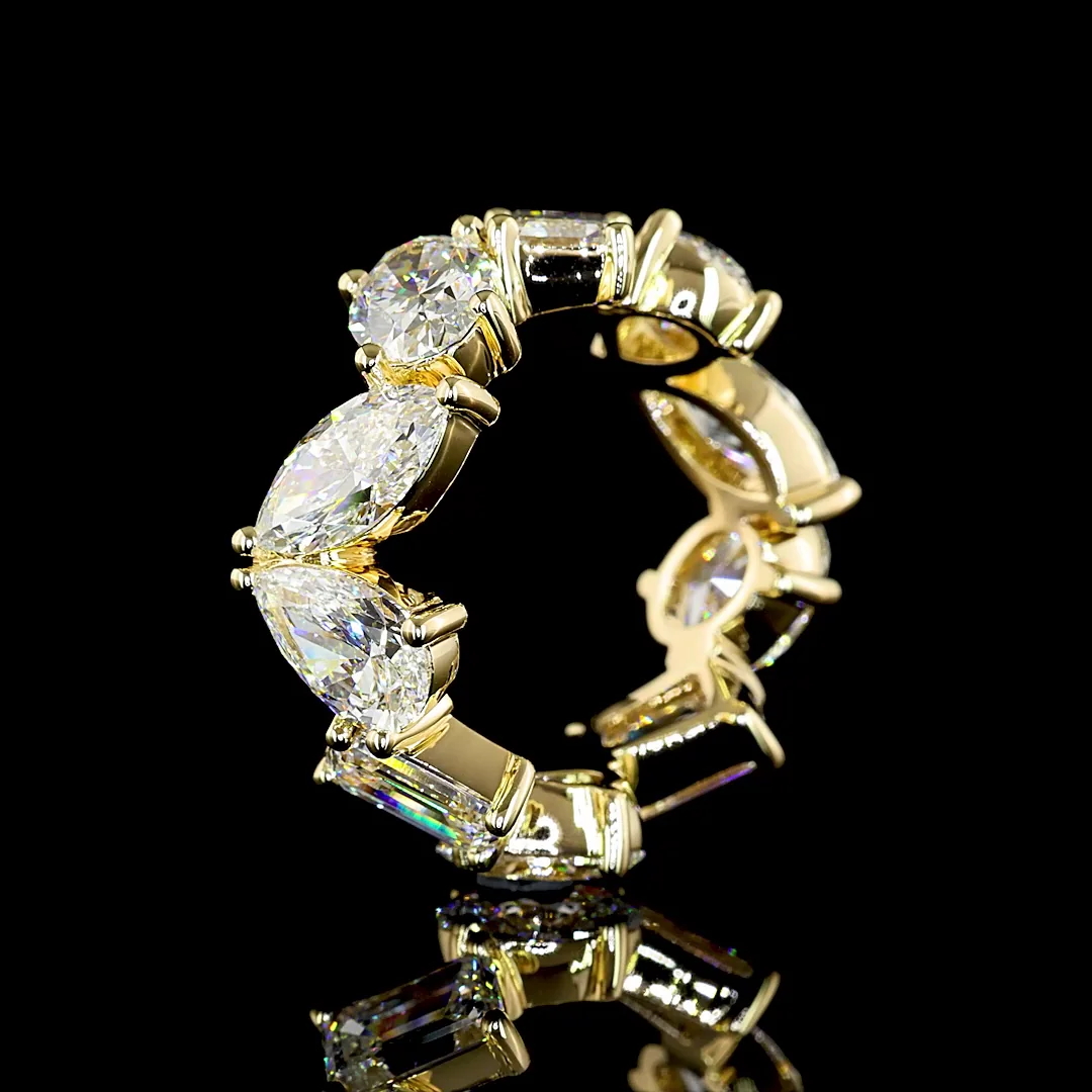 7.03 Cts 14k Yellow Gold Mix Shape Eternity Band Eternity Band - Image 4