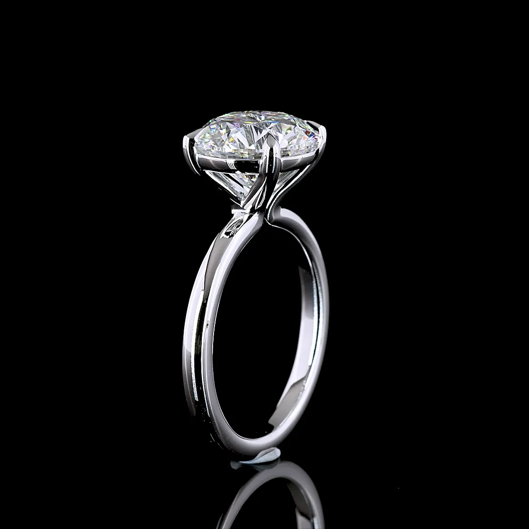 4.08 Cts 14k White Gold Round Shape Solitaire Ring - Image 4