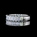 1.91 Cts Platinum Emerald Shape 3/4 Band Eternity Band - Image 3