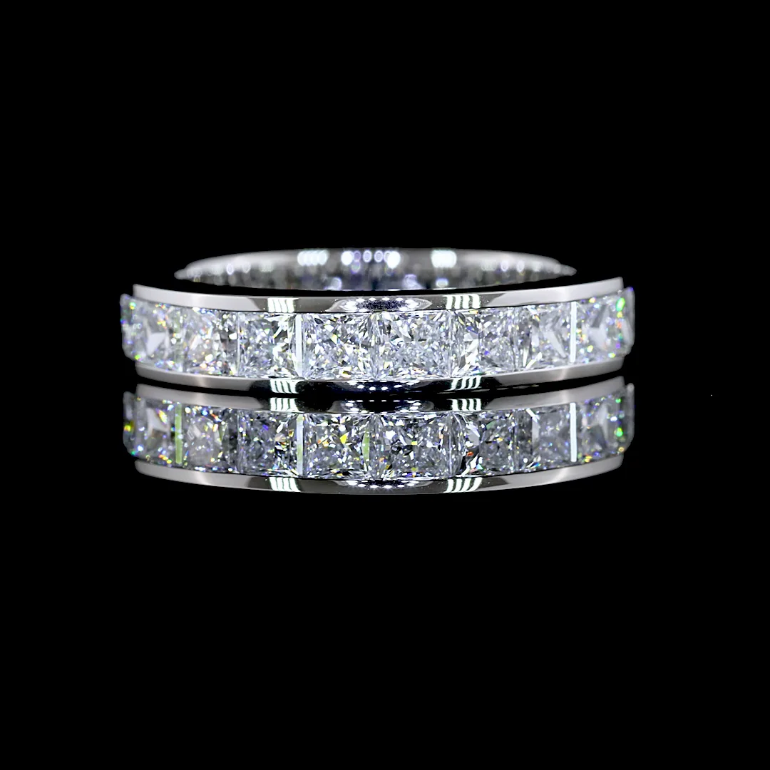 2.93 Cts Platinum Princess Shape Eternity Band Eternity Band - Video