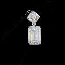 8.16 Cts 14k White Gold Emerald Shape Hanging Earring - Image 3