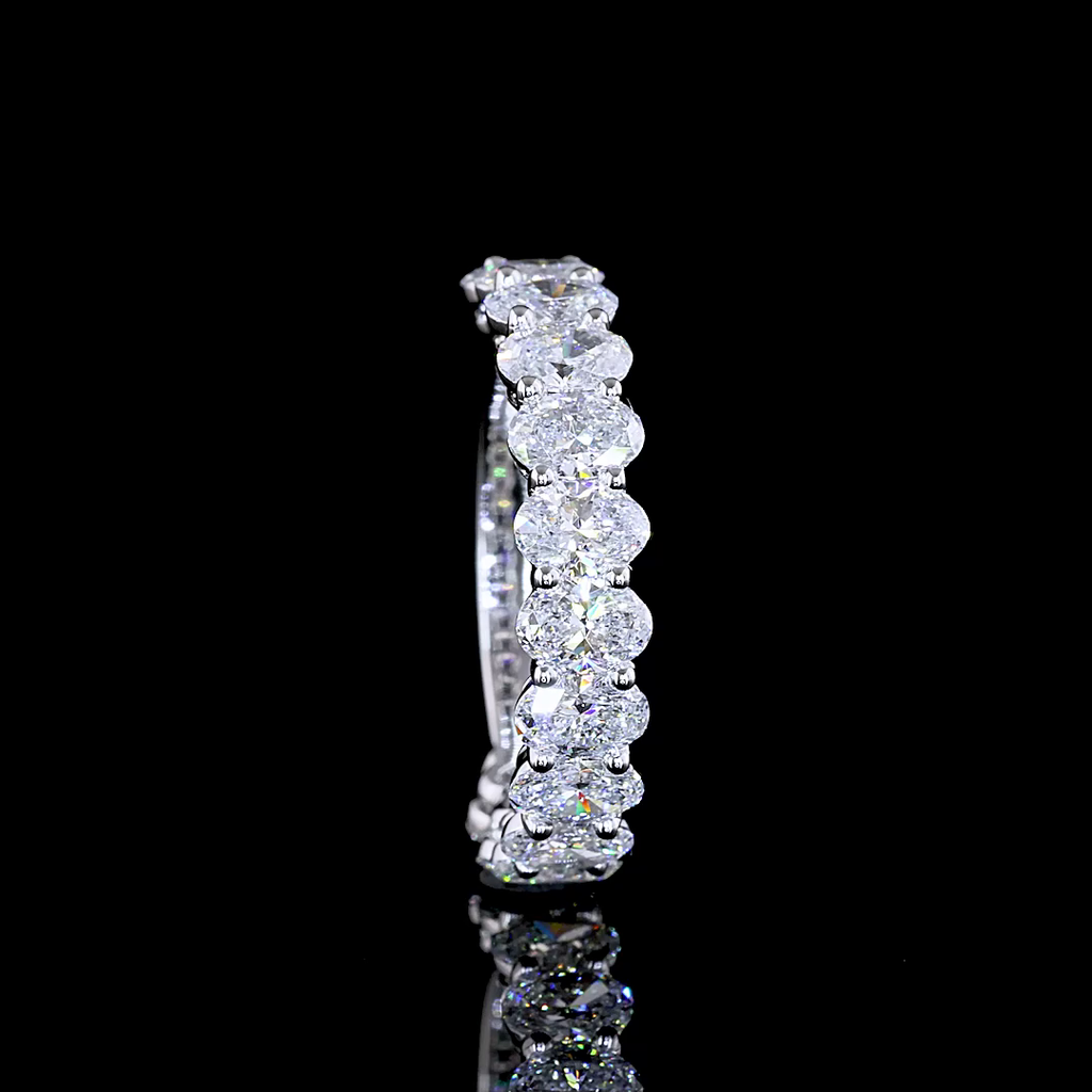 1.91 Cts 14k White Gold Oval Shape 3/4 Band Eternity Band - Image 2