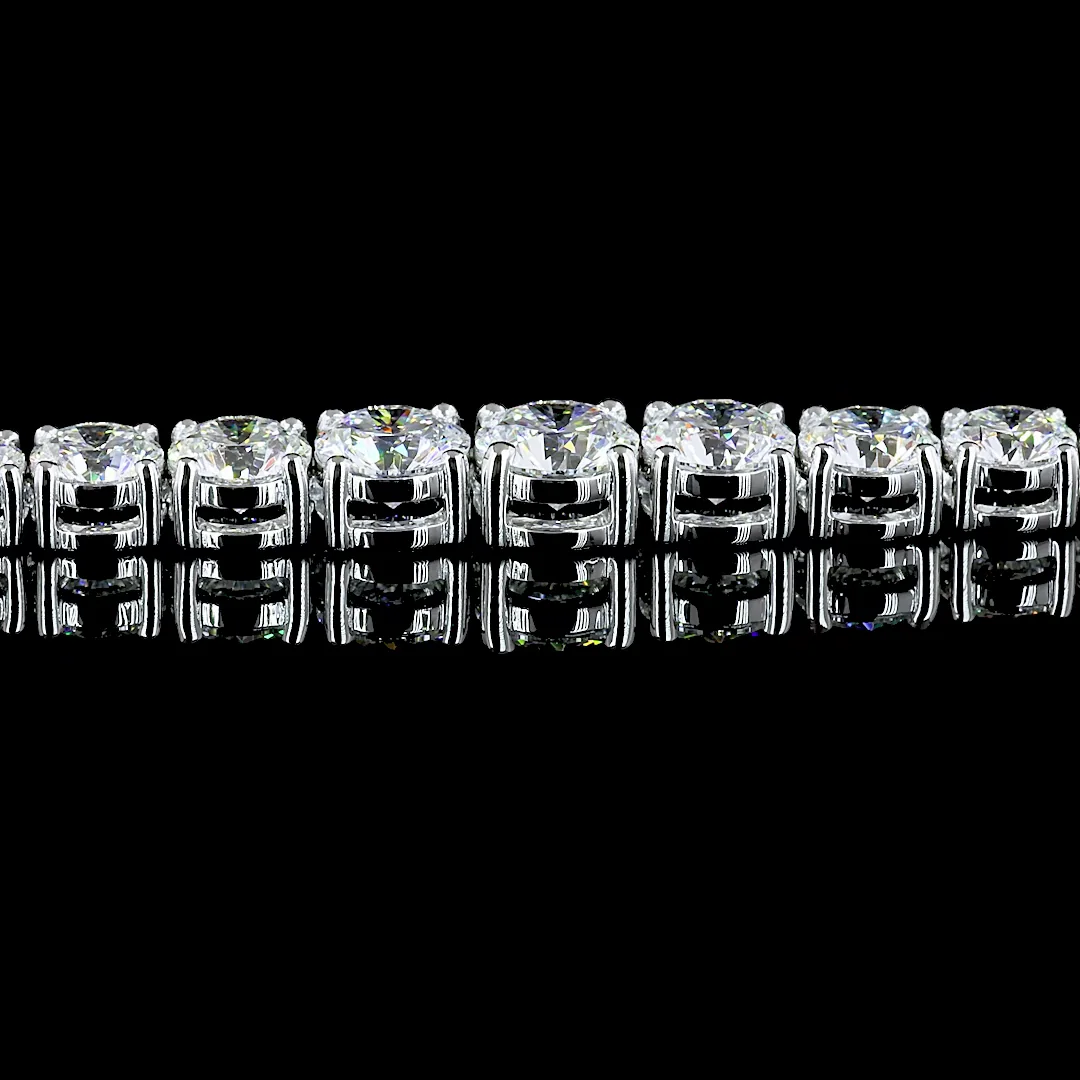 6.95 Cts 14k White Gold Round Shape Riviera Necklace - Image 4