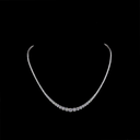 6.97 Cts 14k White Gold Round Shape Riviera Necklace - Video