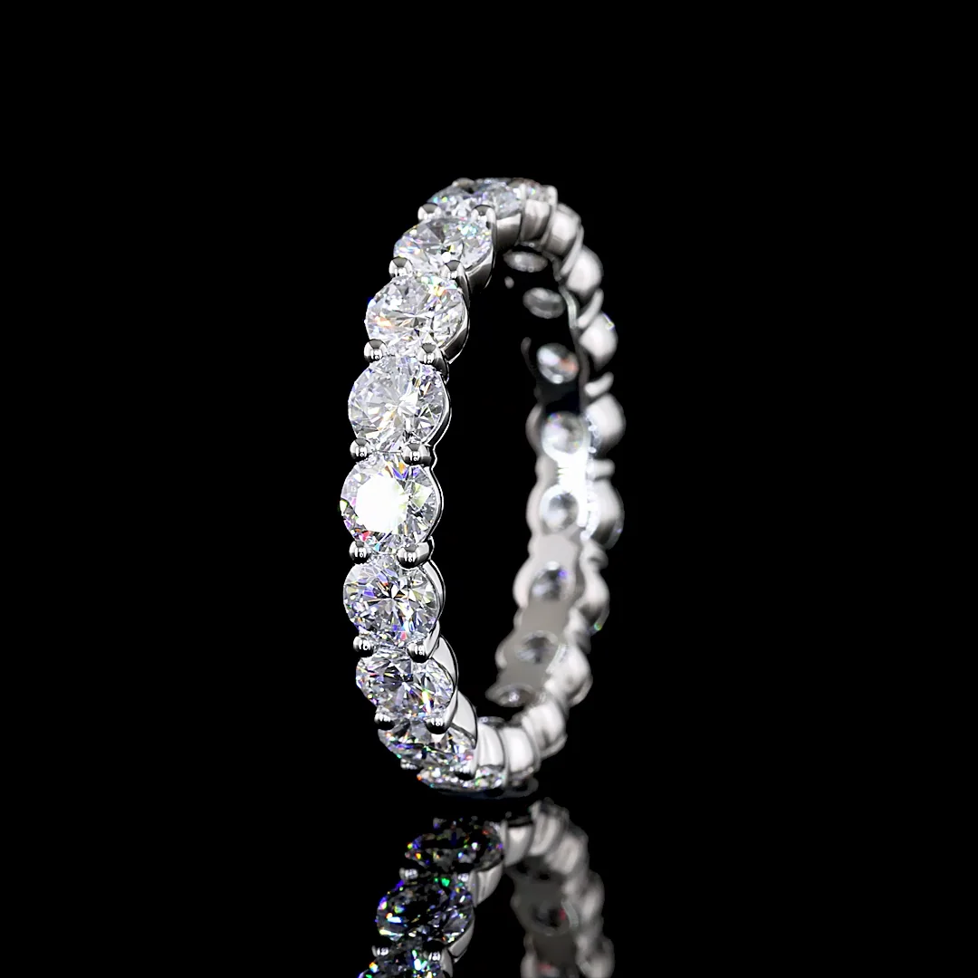 3.03 Cts Platinum Round Shape Eternity Band Eternity Band - Image 4