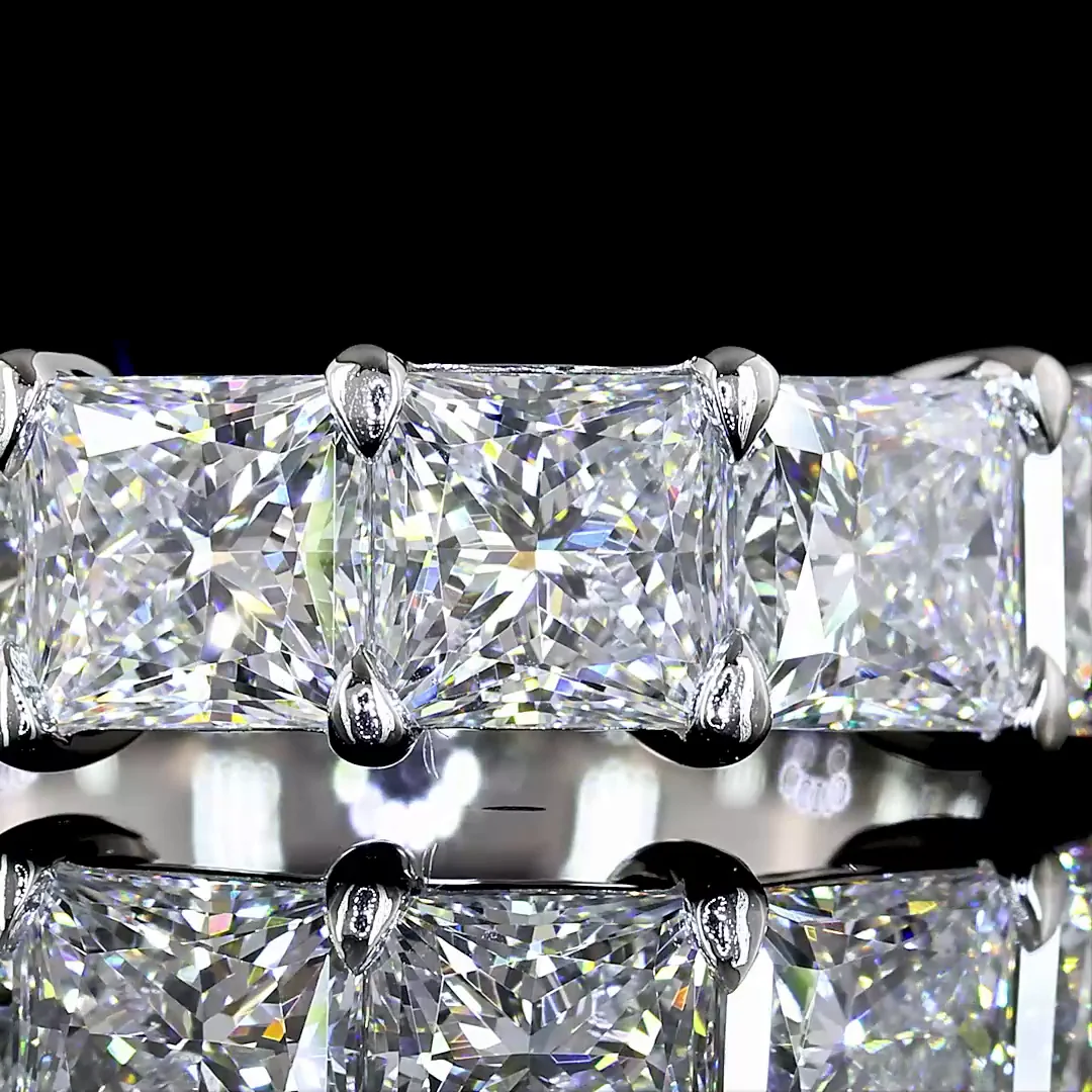 2.88 Cts Platinum Princess Shape 5 Stones Eternity Band - Image 2
