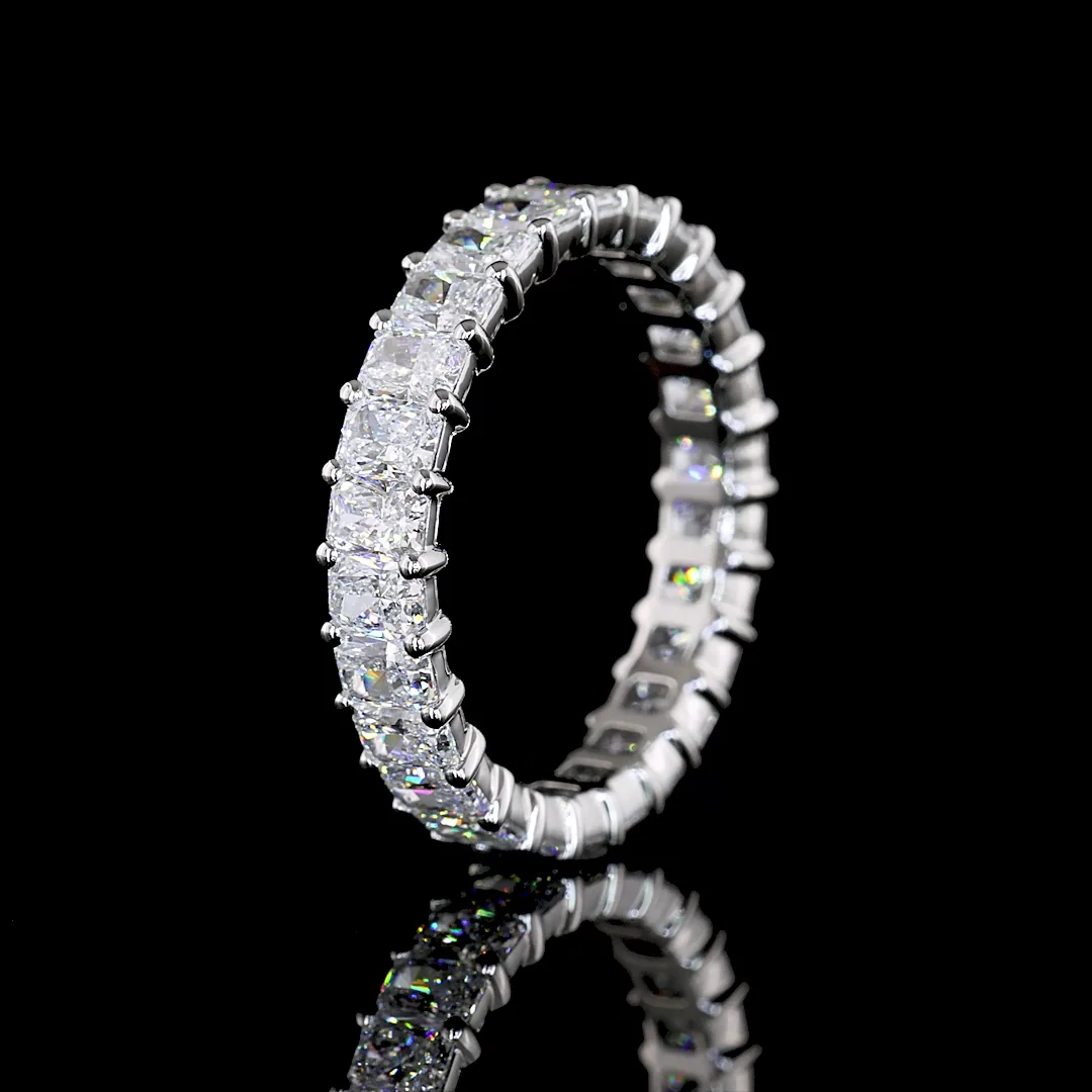 2.85 Cts Platinum Radiant Shape Eternity Band Eternity Band - Image 4