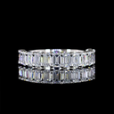 1.86 Cts Platinum Emerald Shape Half Eternity Eternity Band - Image 3