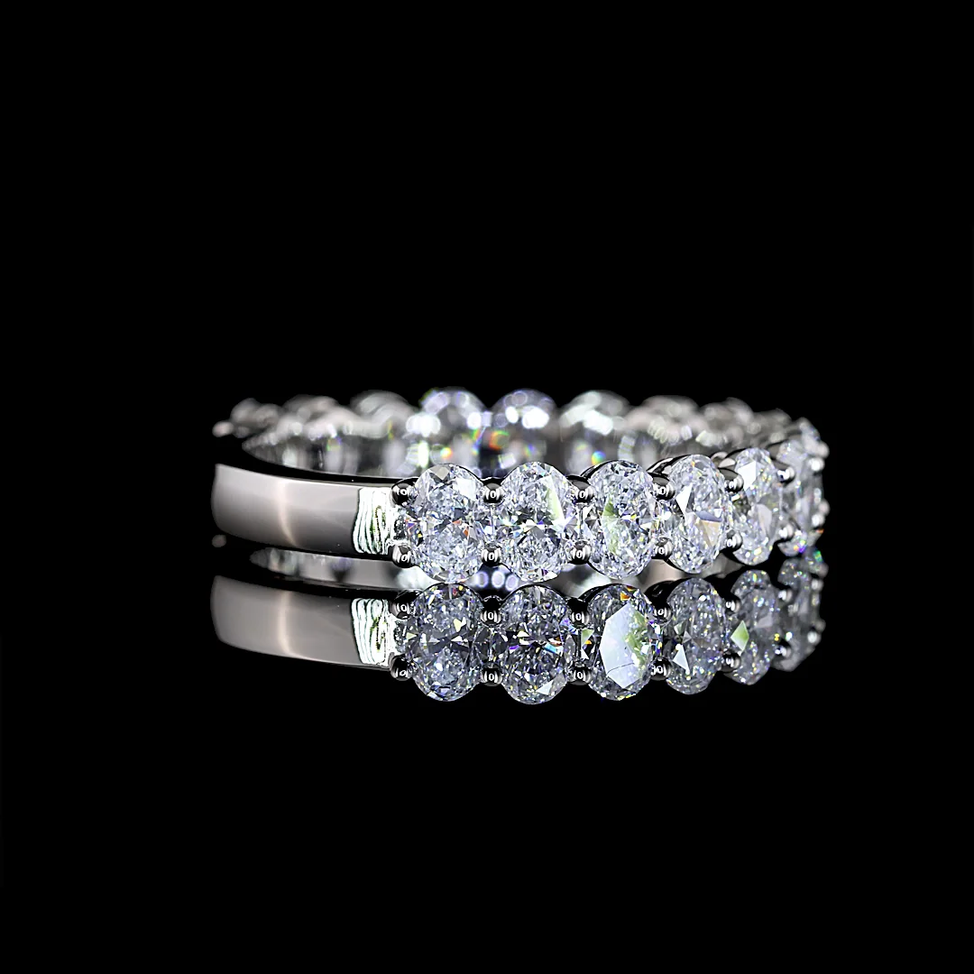 1.84 Cts Platinum Oval Shape 3/4 Band Eternity Band - Video