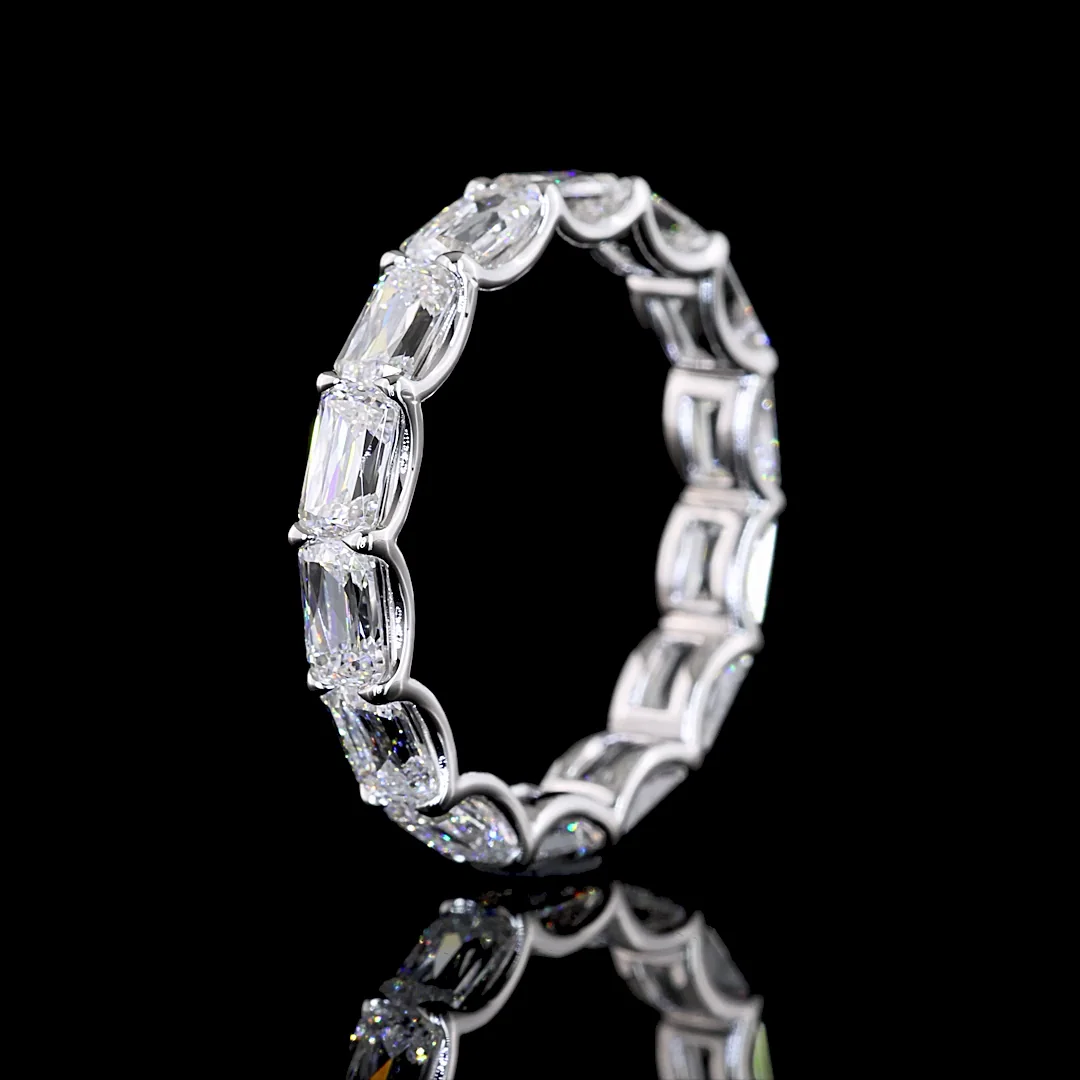 2.75 Cts 14k White Gold Radiant Modified Shape Eternity Band Eternity Band - Image 4