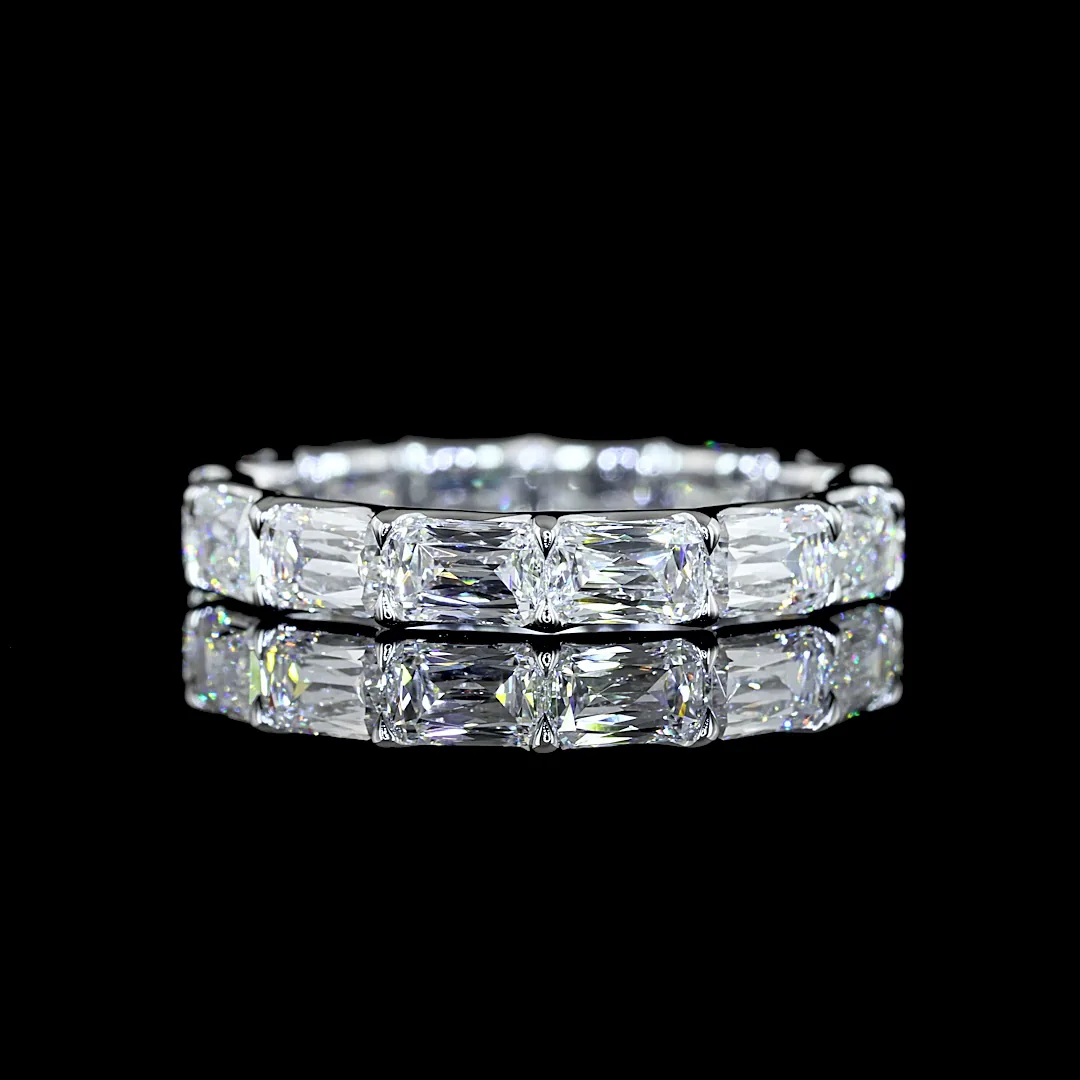 2.75 Cts 14k White Gold Radiant Modified Shape Eternity Band Eternity Band - Video