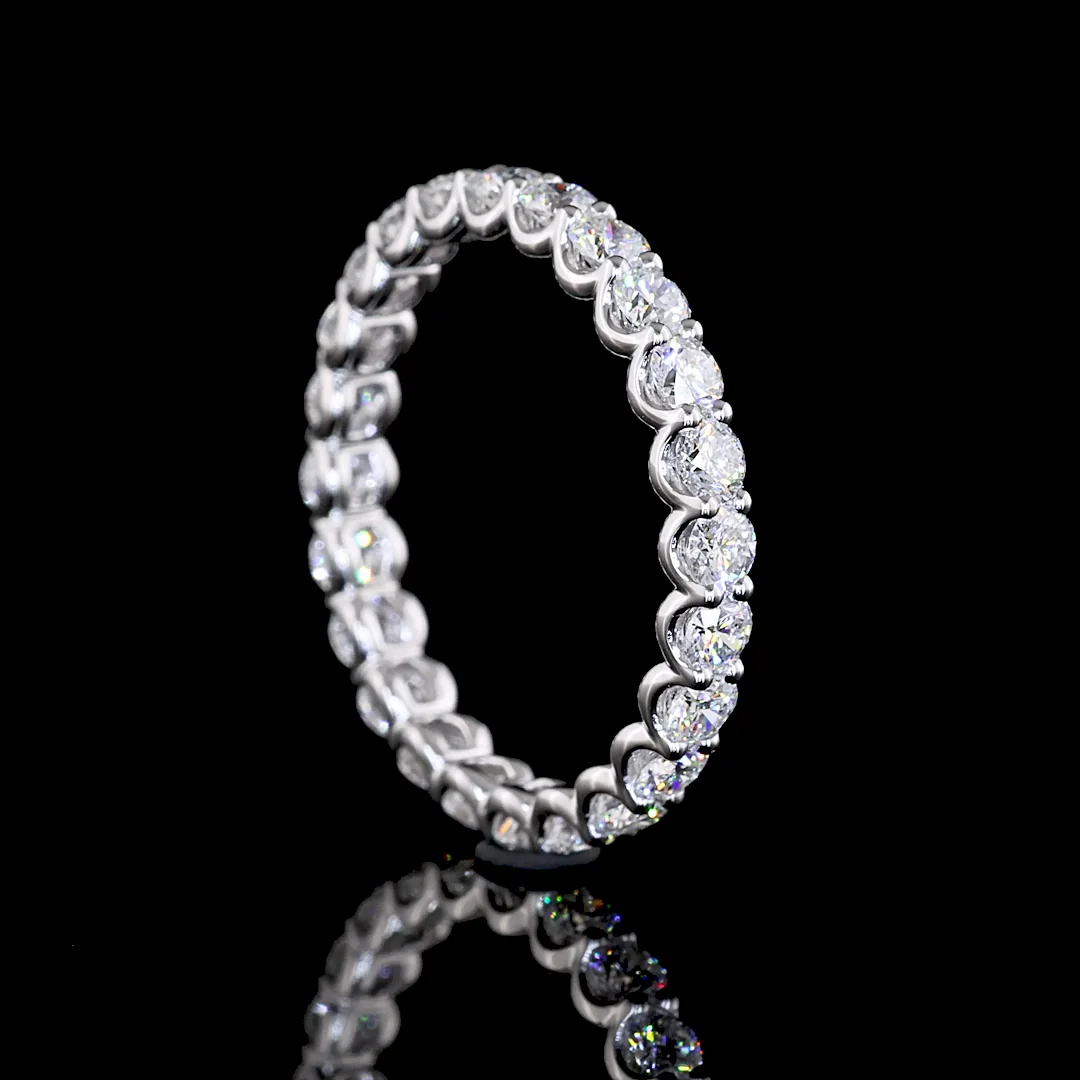 1.15 Cts 14k White Gold Round Shape Eternity Band Eternity Band - Image 2