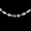 18.44 Cts 14k White Gold Mix Shape Station Necklace - Image 3