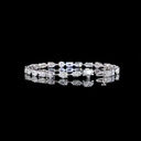 7.3 Cts 14k White Gold Mix Shape Station Bracelet - Image 4