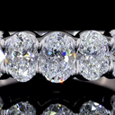 3 Cts 14k White Gold Oval Shape Half Eternity Eternity Band - Image 3