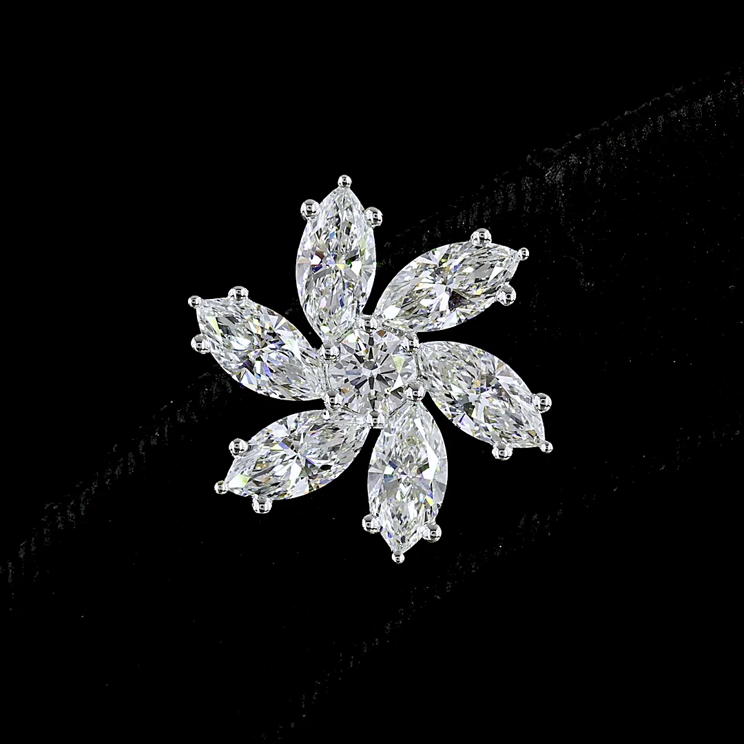 5.89 Cts 14k White Gold Mix Shape Special Earring - Image 3