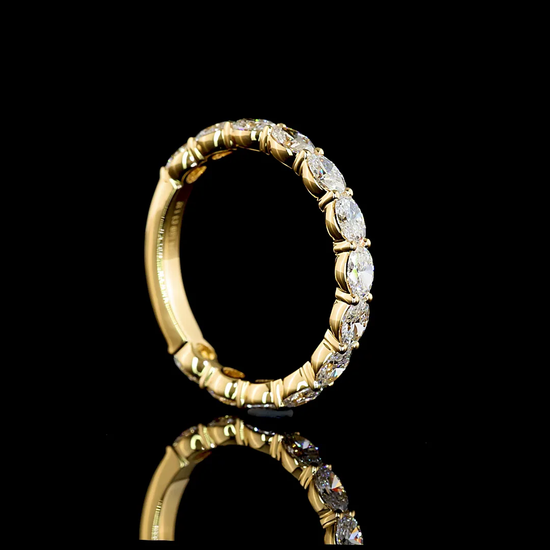 1.12 Cts 18k Yellow Gold Oval Shape 3/4 Band Eternity Band - Image 2