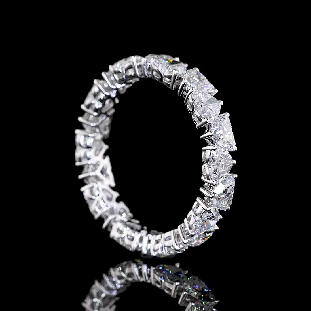 4.34 Cts 14k White Gold Heart Shape Eternity Band Eternity Band - Image 2