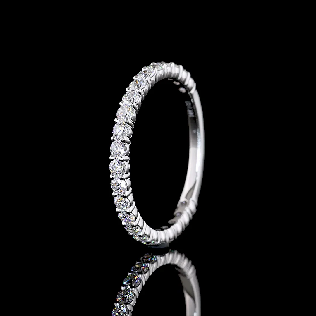 0.78 Cts 14k White Gold Round Shape 3/4 Band Eternity Band - Image 4
