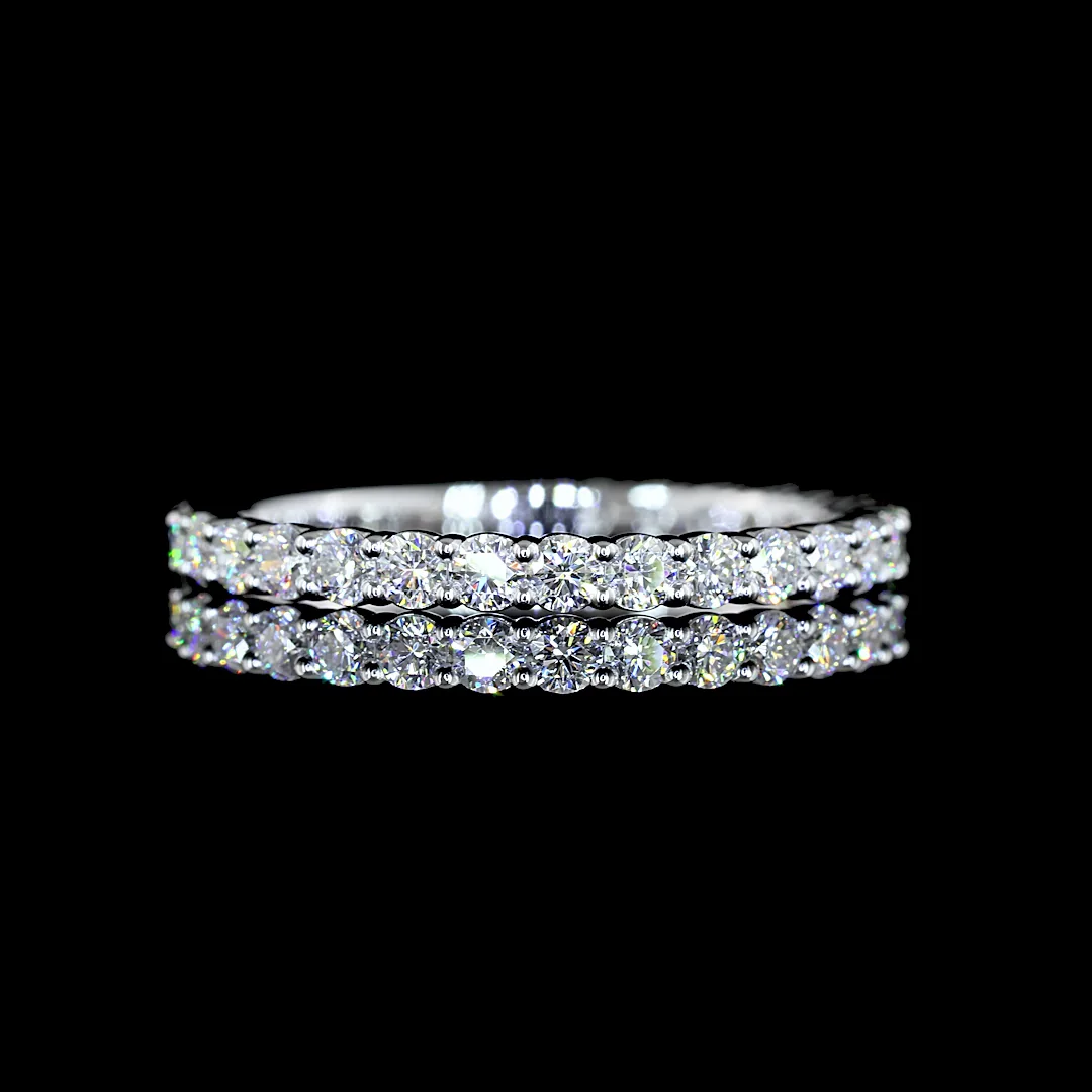 0.78 Cts 14k White Gold Round Shape 3/4 Band Eternity Band - Video