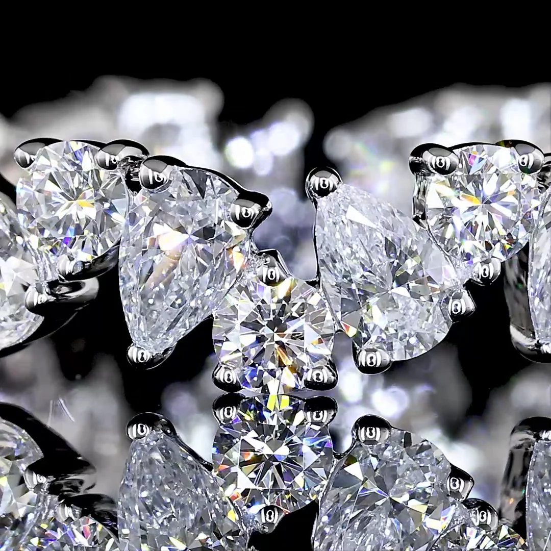 1.88 Cts 14k White Gold Mix Shape Eternity Band Eternity Band - Image 3