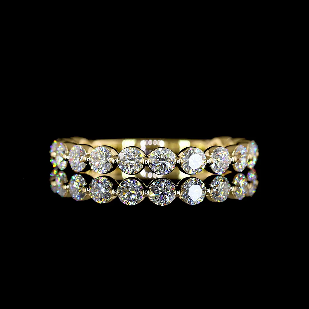 0.95 Cts 18k Yellow Gold Round Shape 3/4 Band Eternity Band - Video