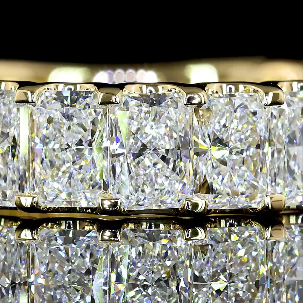 2.7 Cts 14k Yellow Gold Radiant Shape 3/4 Band Eternity Band - Image 3