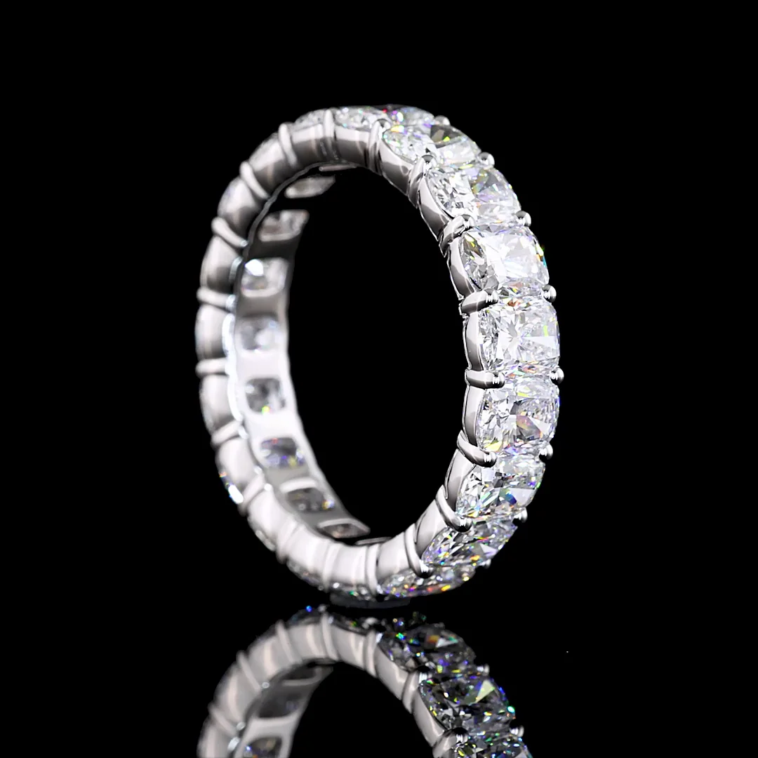 5.28 Cts 14k White Gold Cushion Brilliant Shape Eternity Band Eternity Band - Image 2