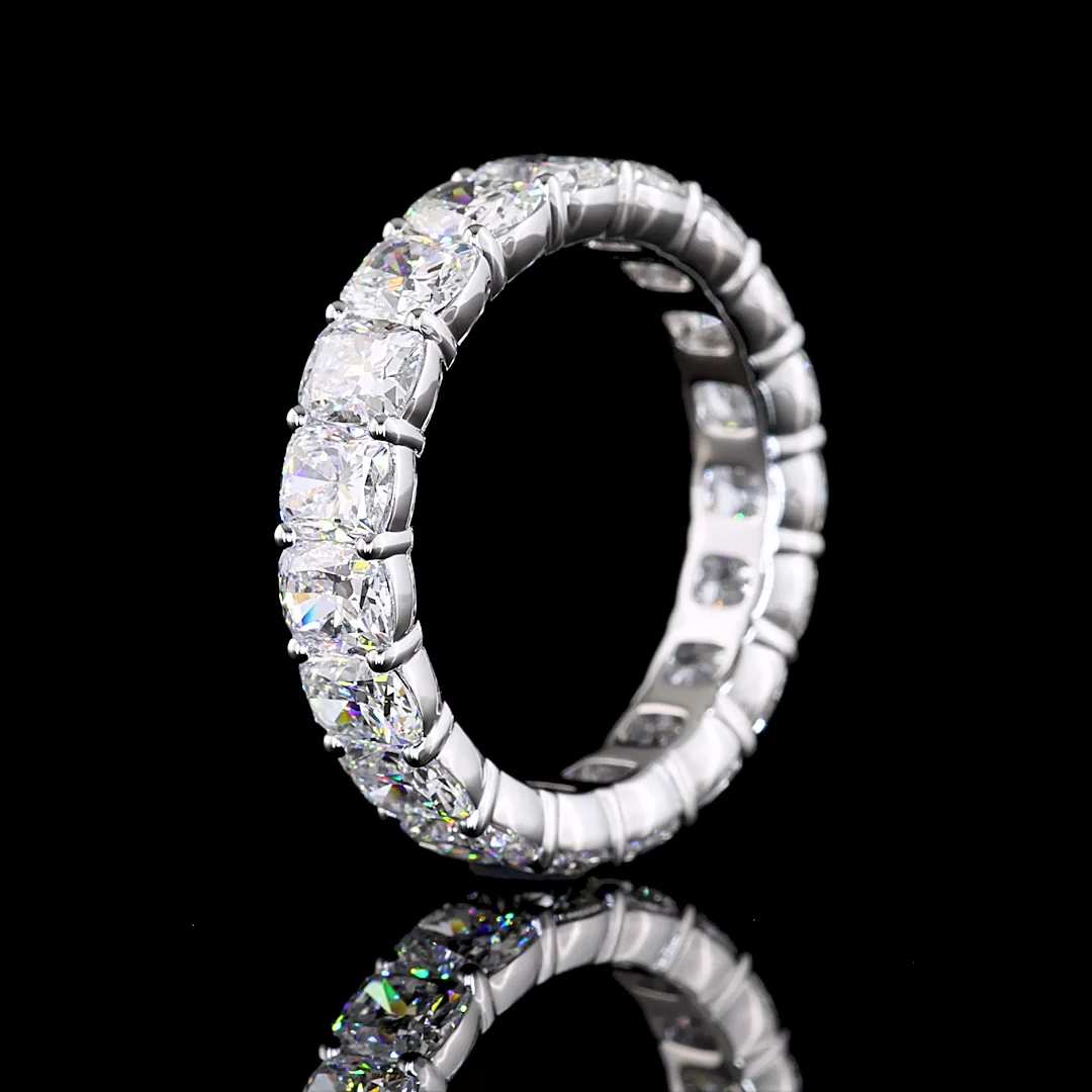5.28 Cts 14k White Gold Cushion Brilliant Shape Eternity Band Eternity Band - Image 4