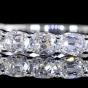 1.47 Cts 14k White Gold Antique Cushion Shape 3/4 Band Eternity Band - Image 3