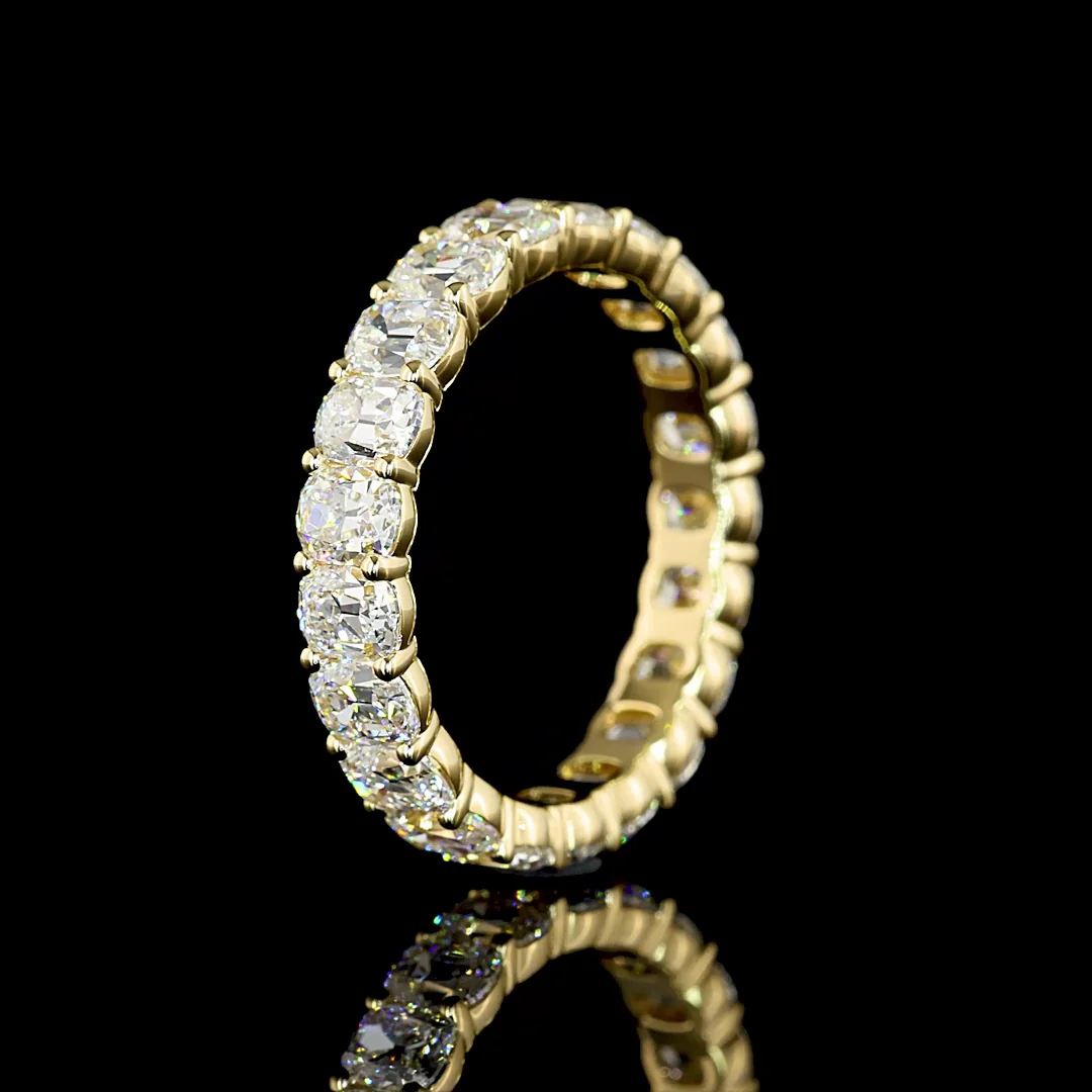 3.63 Cts 14k Yellow Gold Antique Cushion Shape Eternity Band Eternity Band - Image 4