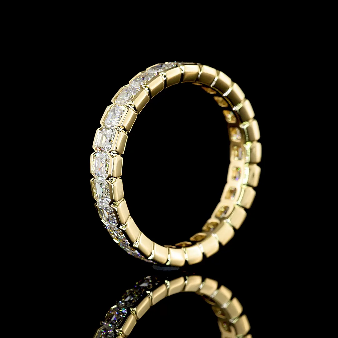 2.45 Cts 14k Yellow Gold Asscher Shape Eternity Band Eternity Band - Image 4