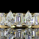 0.95 Cts 14k Yellow Gold Mix Shape 3/4 Band Eternity Band - Image 3