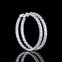 11.63 Cts 14k White Gold Radiant Shape Hoops Earring - Video