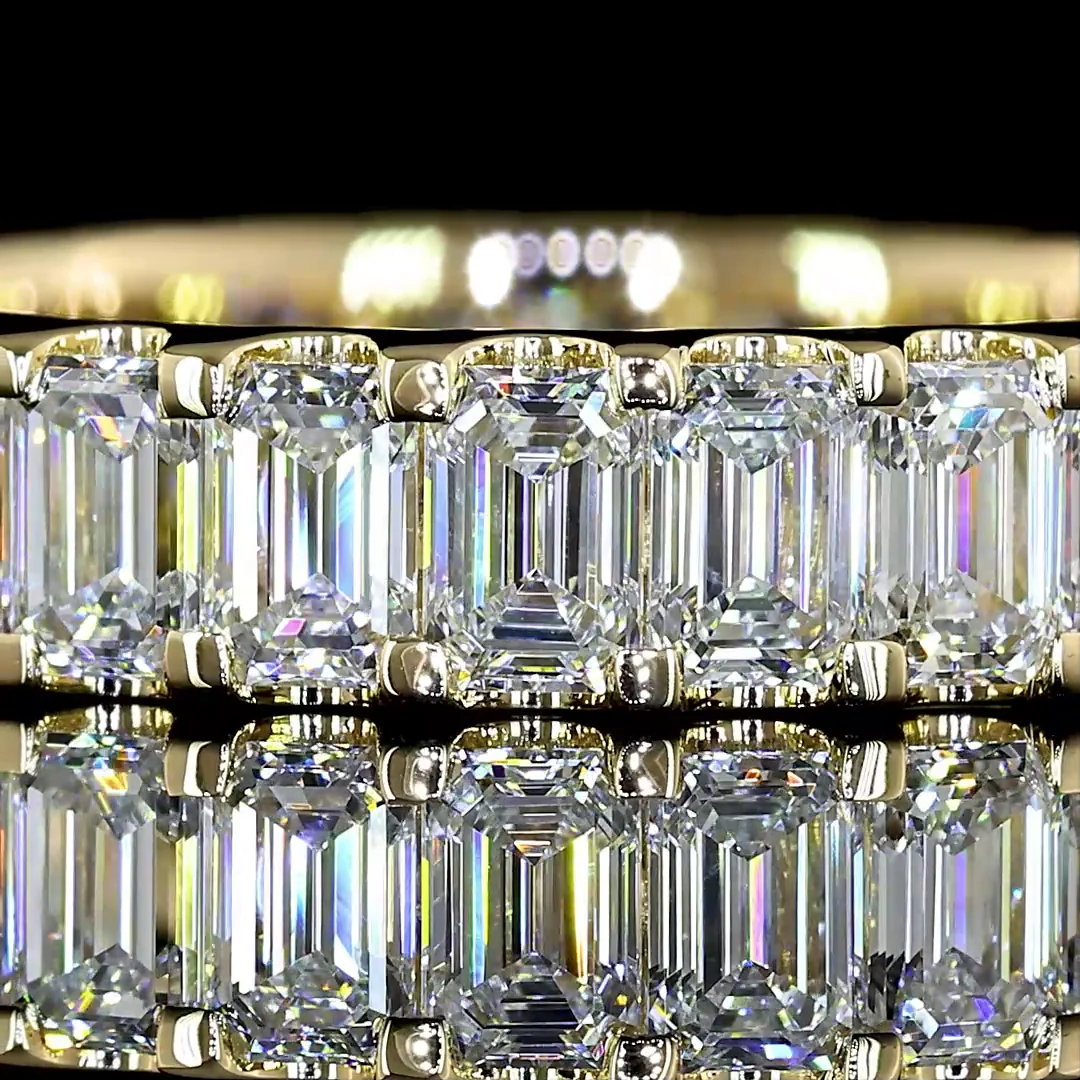 2.46 Cts 14k Yellow Gold Emerald Shape Eternity Band Eternity Band - Image 3