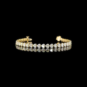 8.73 Cts 14k Yellow Gold Heart Shape Tennis Bracelet - Video