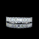0.98 Cts 14k White Gold Emerald Shape Half Eternity Eternity Band - Video