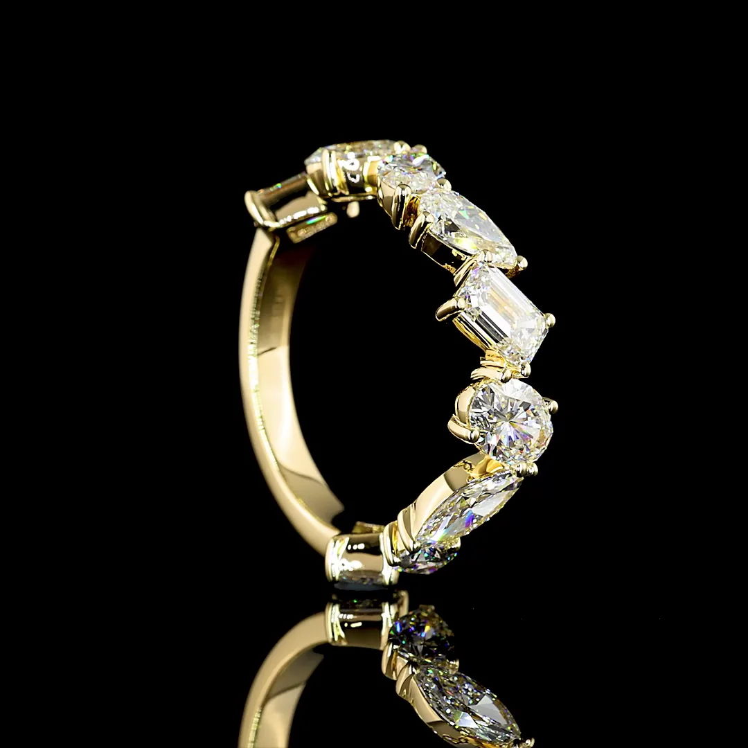 4.83 Cts 14k Yellow Gold Mix Shape 3/4 Band Eternity Band - Image 2