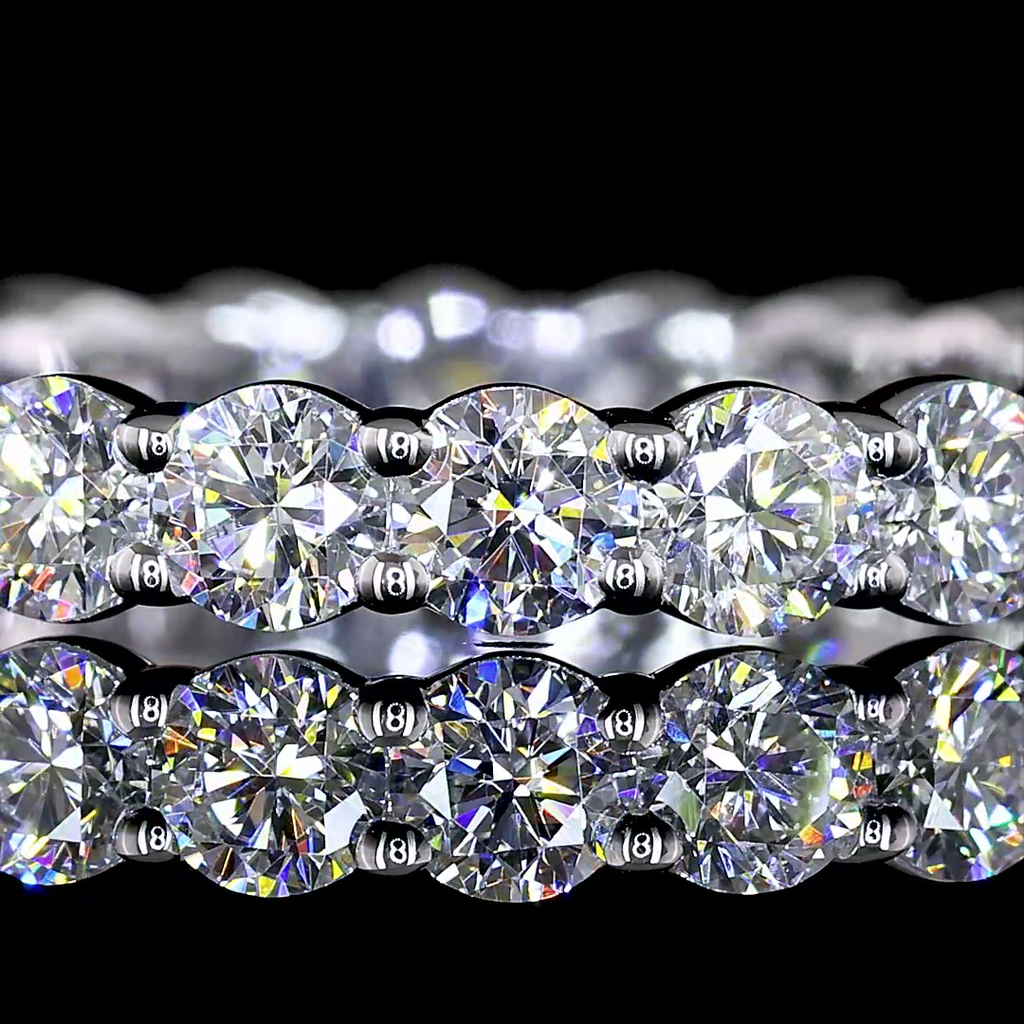 1.37 Cts 18k White Gold Round Shape Eternity Band Eternity Band - Image 3