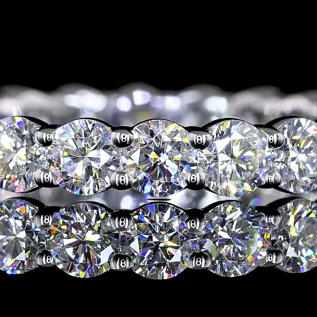 1.37 Cts 18k White Gold Round Shape Eternity Band Eternity Band - Image 3