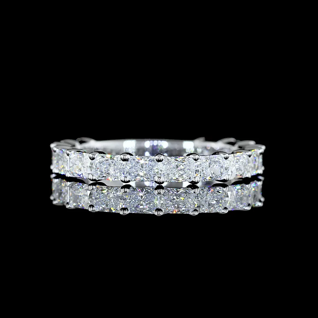 1.35 Cts 14k White Gold Radiant Shape 3/4 Band Eternity Band - Video