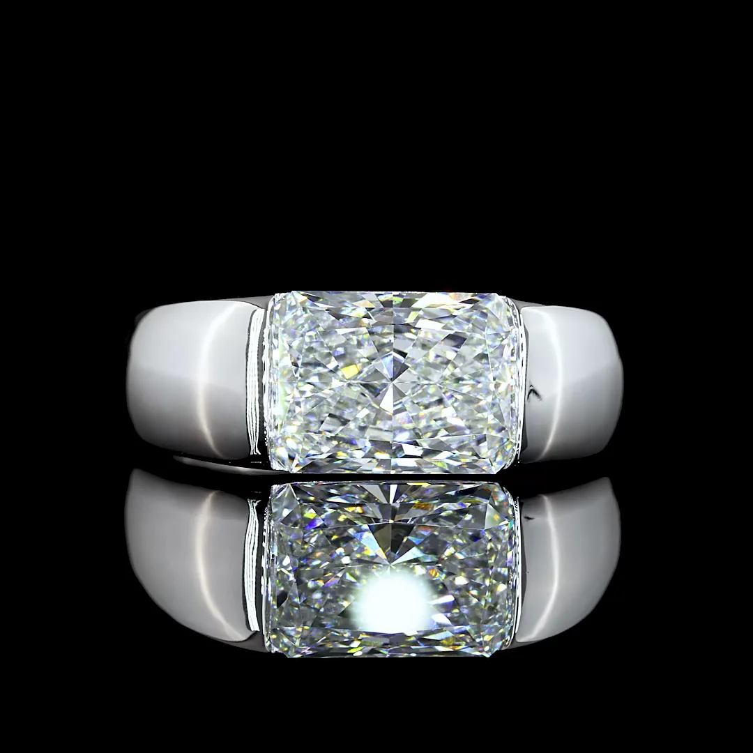 2.68 Cts 14k White Gold Radiant Shape Solitaire Ring - Video
