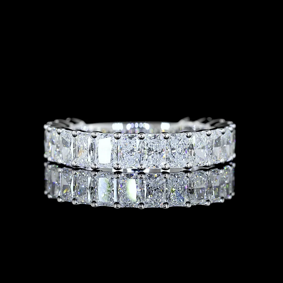 1.9 Cts 14k White Gold Radiant Shape 3/4 Band Eternity Band - Video