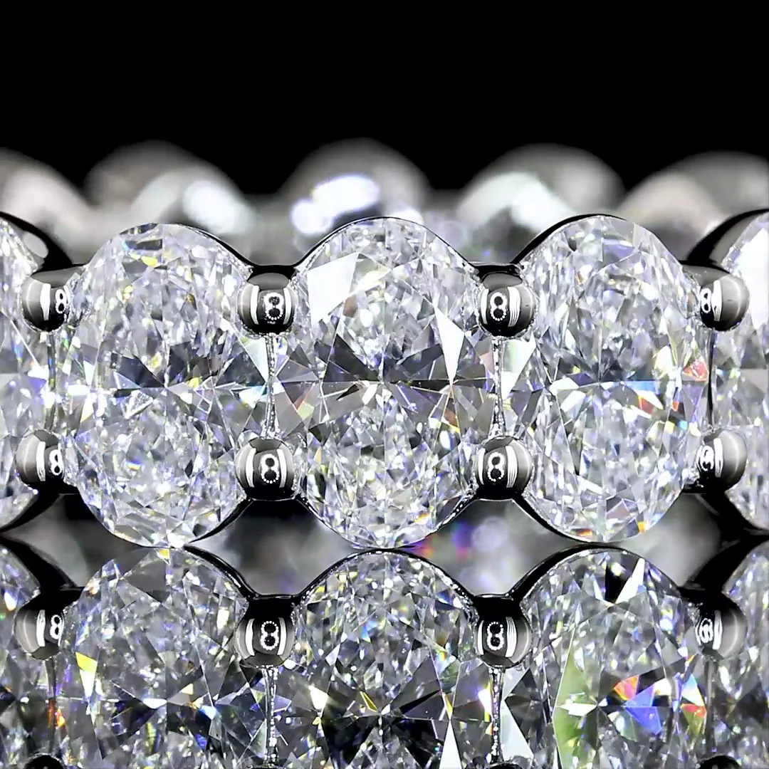 3.46 Cts Platinum Oval Shape Eternity Band Eternity Band - Image 3