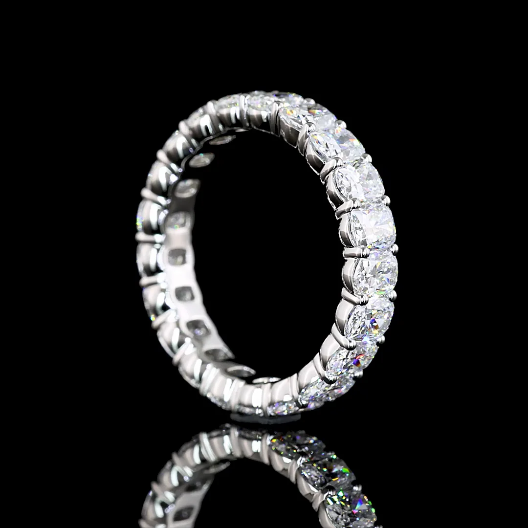 3.87 Cts Platinum Cushion Brilliant Shape Eternity Band Eternity Band - Image 2
