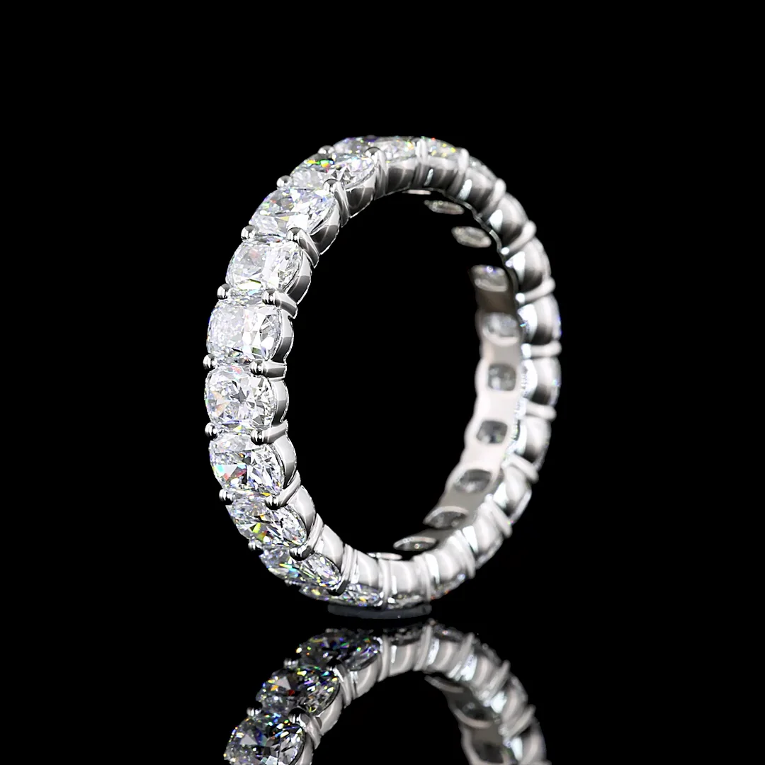 3.87 Cts Platinum Cushion Brilliant Shape Eternity Band Eternity Band - Image 4